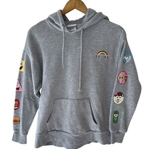 Nickelodeon SpongeBob Squarepants Hoodie F Is For Friends Women's Small Gray